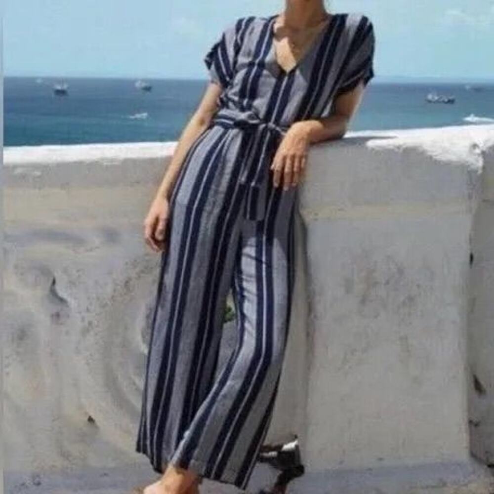 NWT $198 Rails S Angela Linen WideLeg jumpsuit **No BELT**